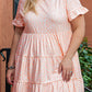 Pink Cheetah Print Tiered Ruffled Plus Size Dress