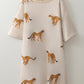Apricot Plus Size Cheetah Print Side Pockets T Shirt Mini Dress