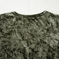 Jungle Green Plus Size Velvet Babydoll Mini Dress with Puff Sleeve