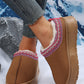 Chestnut Suede Contrast Print Plush Lined Snow Boots