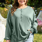 Seagrass Plus Size Exposed Seam Drop Shoulder Henley Top