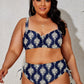 Plus Size Printed Wide Strap Two-Piece Swim Set