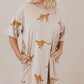 Apricot Plus Size Cheetah Print Side Pockets T Shirt Mini Dress