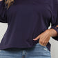 Plus Size Cutout Three-Quarter Sleeve Blouse