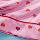 Pink Valentine Heart Shape Print Plus Size Sleepwear