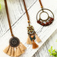 Multicolor 3pcs Bohemian Retro Tasseled Pendant Necklace