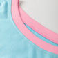 Turquoise Plus Size Contrast Trim T Shirt and Skirt Two Piece Set
