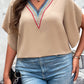 Honey Plus Size V-Neck Flutter Sleeve Blouse