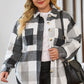 Gray Plus Size Checkered Button-Up Shacket