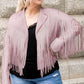 Plus Size Fringe Open Front Jacket