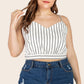 Plus Size Striped Tie-Back Cropped Cami