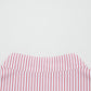 Red Stripe Plus Size Ruffled Hem Pinstriped Midi Dress
