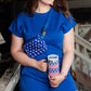 Dark Blue Plus Size Fashion Textured Short 2pcs Outfit