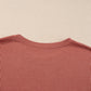 Rose Pink Plus Size Ribbed Colorblock T-shirt