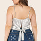 Plus Size Striped Tie-Back Cropped Cami