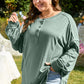 Seagrass Plus Size Exposed Seam Drop Shoulder Henley Top