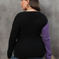 Plus Size Two-Tone Surplice Neck Sweater