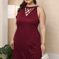 Plus Size Cutout Round Neck Sleeveless Dress