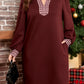 Coffee Contrast Plaid Trim Patchwork Collared Plus Size Shift Mini Dress