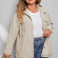 Khaki Plus Size Crochet Pattern Back Corduroy Jacket