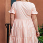 Pink Cheetah Print Tiered Ruffled Plus Size Dress