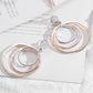 Silver 3-color Concentric Rings Dangle Earrings