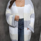 Plus Size Open Front Long Sleeve Cardigan