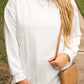 White Cable Textured Loose Plus Size Sweatshirt