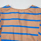 Khaki Stripe Contrast Striped Print 3/4 Sleeve Babydoll Plus Size Dress