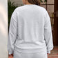 Light Grey Girly Bow Embroidered Puff Sleeve Pullover Loose Shorts Plus 2pcs Outfit