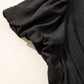 Black Leopard V Neck Patchwork Smocked Waist Plus Size Ruffled Dress