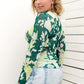 Plus Size Printed Round Neck Long Sleeve Blouse