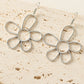 Silvery Alloy Hollowed Flower Hook Earrings