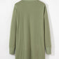 Green Plus Size Snap Buttons Front Knit Cardigan