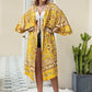 Plus Size Printed Open Front Longline Cardigan