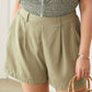 Zenobia Plus Size Half Elastic Waist Shorts with Pockets