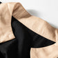 Black Plus Size Color Block Striped Trim V Neck Long Sleeve Shift Mini Dress