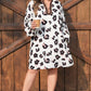 Khaki Leopard Print Contrast V Neck Plus Size Shift Mini Dress