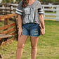 Plus Size US Flag Graphic V-Neck Tee
