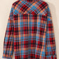 Red Plus Size Plaid Print Buttoned Shirt