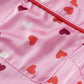 Pink Valentine Heart Shape Print Plus Size Sleepwear