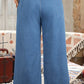 Ashleigh Blue Plus Size Elastic Waist Ruffled Wide Leg Denim Pants