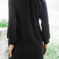 Black Contrast Color Block Leopard Trim Plus Size Ribbed Dress