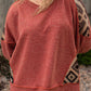 Redwood Burl Aztec Patchwork Drop Shoulder Plus Size High Low Sweatshirt