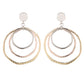 Silver 3-color Concentric Rings Dangle Earrings