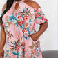 Sew In Love Full Size Fresh-Cut Flowers Cold-Shoulder Dress