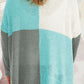 Plus Size Color Block Round Neck Sweater