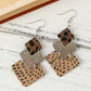 Leopard Color Block Layered Drop Earrings