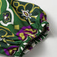 Green Plus Size Mixed Floral Patchwork V Neck Bracelet Sleeve Maxi Dress