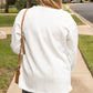 White Cable Textured Loose Plus Size Sweatshirt